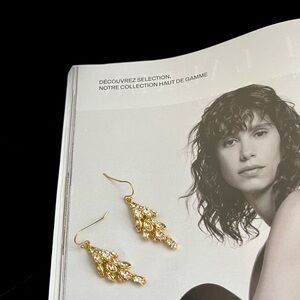 Signed Authentic Alexis Bittar Gold Crystal Earrings